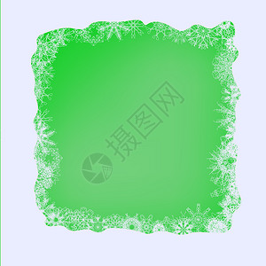 冬季框架绿色背景上各套背景图片
