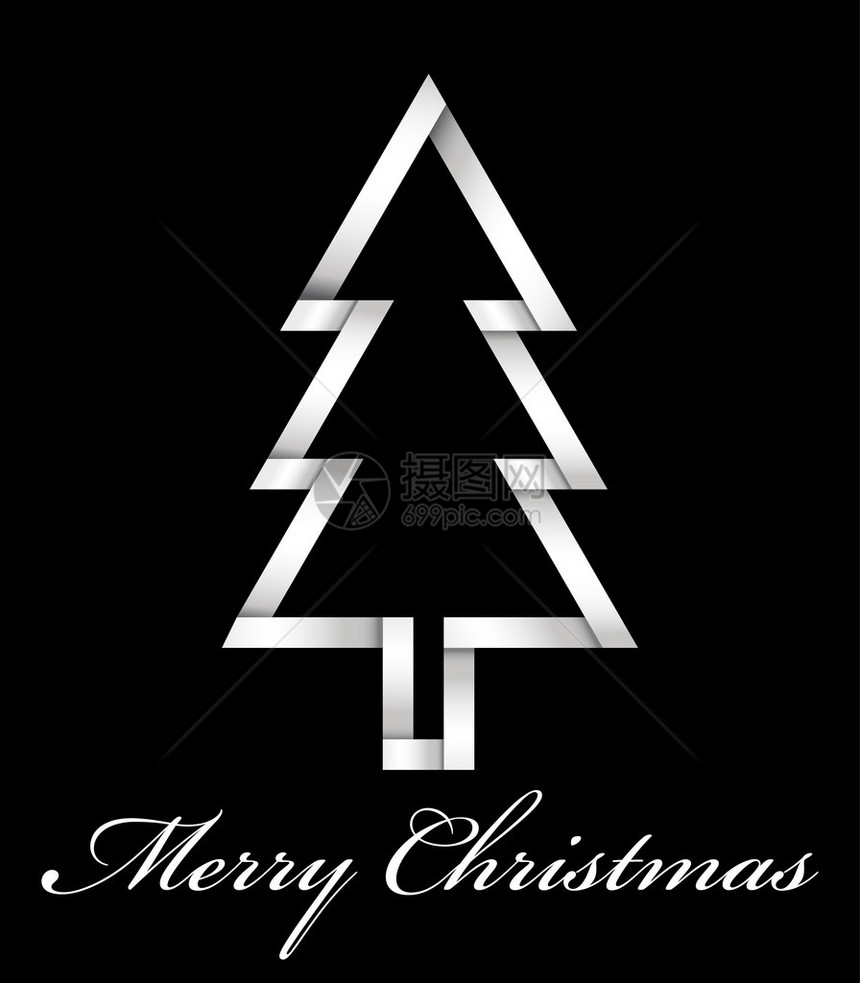 圣诞树摘要用黑色背景图片