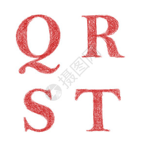 红色草图字体设计字母Q图片