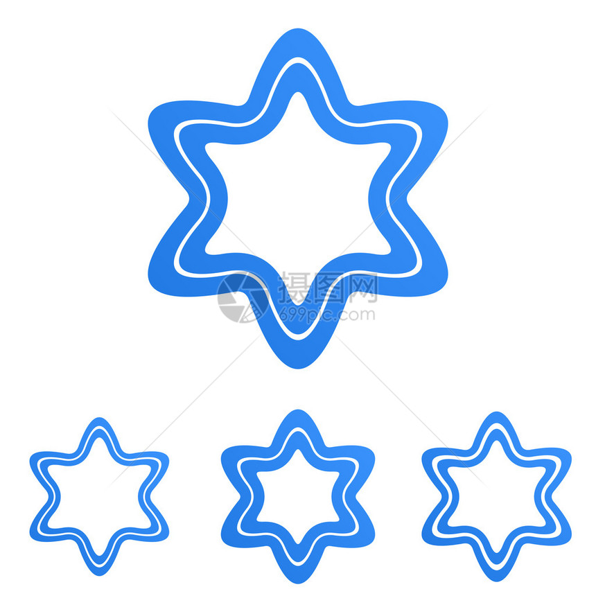 蓝线恒星符号标图片