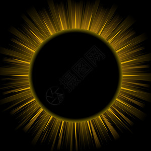黑色背景孤立的日食说明以图片