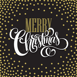 圣诞快乐金色闪亮字母设计矢量插图图片