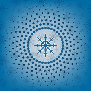 雪花和恒星的圣诞节背景矢量说明蓝色背景图片