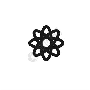 白色背景上的原子矢量线图标的黑色背景图片