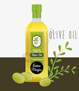 古法榨油含有机产品设计的橄榄油概念矢量图1插画