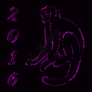 黑背景紫色灯光的猴子休背景图片