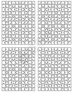 四个白谜题的矢量插图背景图片