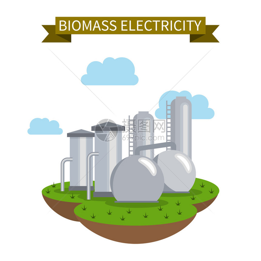 生物质平面矢量图标图片