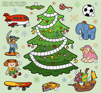 矢量纵横字谜儿童关于圣诞礼图片