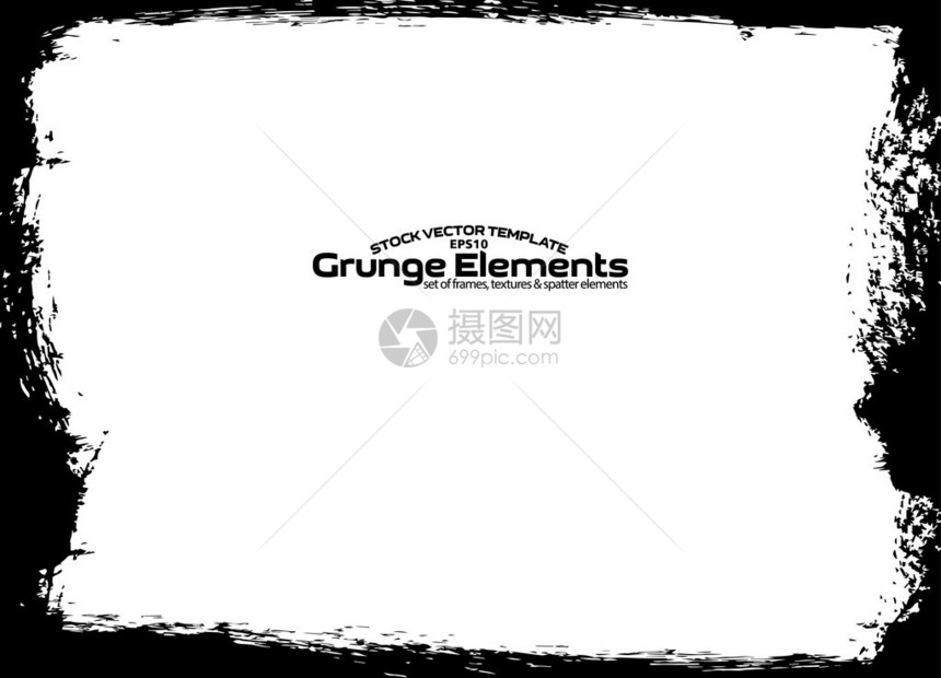 Grunge框架抽象纹理背景单独库存矢量设计模板图片