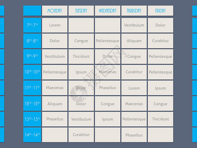 蓝色时间表模板设计平板风格图片