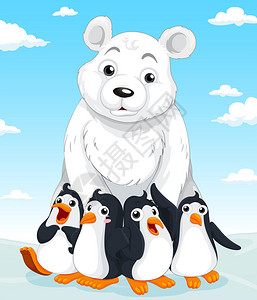 北极熊和企鹅插图图片