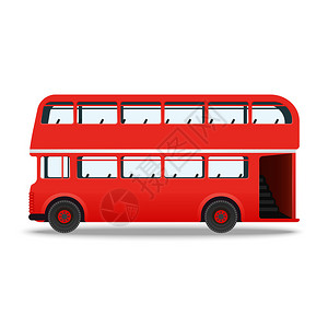 伦敦红色公车红色矢量插图以背景图片