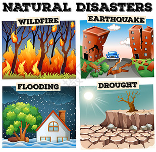 不同类型自然灾害的图例图片