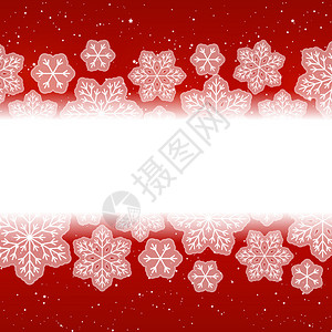 红色发光背景上的白色雪花图片