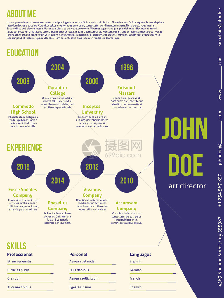 现代简历更新版模板设计图片