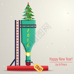 圣诞节和新年的彩色平面插图背景图片