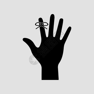 用手指上的蝴蝶结提醒字符串黑手图片