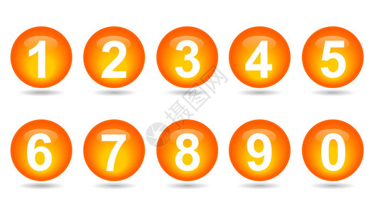 橙色圆圈中的数字插图图片