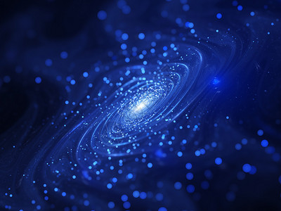 在深空的螺旋星系分形中计算机生高清图片