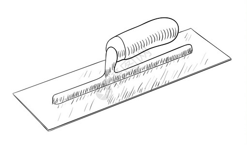 抹灰镘工具的矢量图解图片