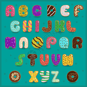字母顺序甜圈甜字图片
