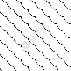 黑白对角鱼的宽度无缝模式单色最小图片