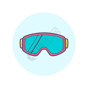 滑雪板和滑雪护目镜一图片