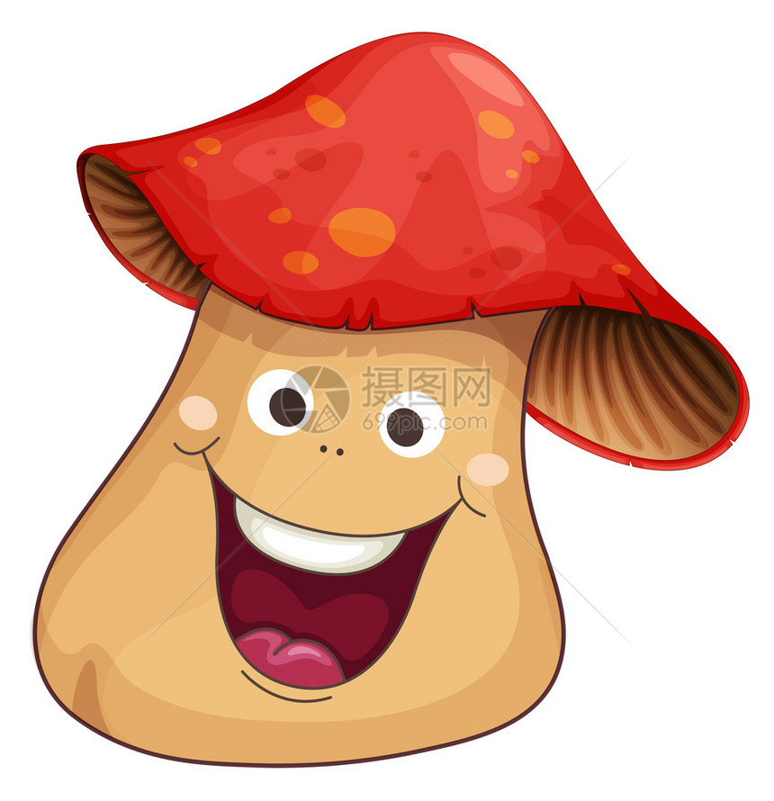 红蘑菇与快乐的脸图图片