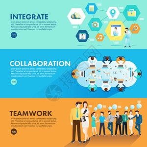 简单设计概念的营销将协作和团队合作结合起来背景图片