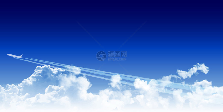 飞机喷气机天空背景图片