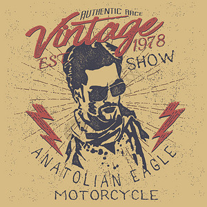 安纳托利亚鹰摩托车摩托车手旧海报图片