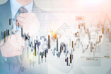 成功的投资者概念照片商人统计数据和折线图概念货币和背景图片