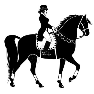 女子骑马和盛装舞步高清图片