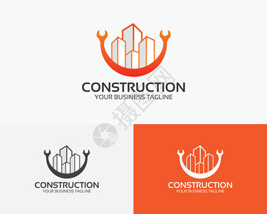 此矢量标志适用于工业建筑维修服务背景图片