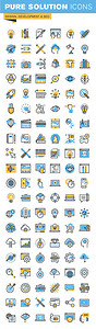 设计web开发和seo的细线平面设计图标集用于网站移动网站和应用程序的图标背景图片