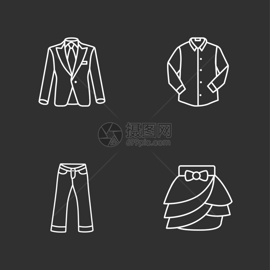 这是四个现代服装图标图片
