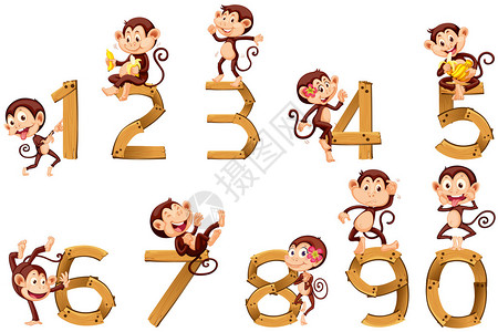 第1到10号与猴子插图图片