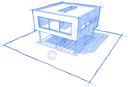 现代房子的草图有阴图片