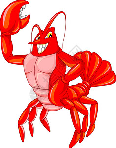 可爱的螃蟹卡通矢量插画图片