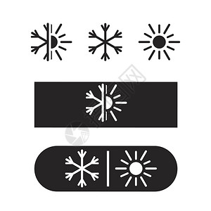 除霜空调图标自然标志寒冷和冬季雪夏插画