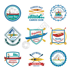 独木舟和皮亚山体育俱乐部平板徽章和河堤标签背景图片