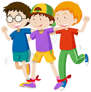 三个男孩玩游戏插图图片