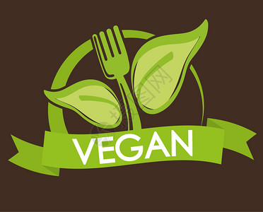 带有图标设计的Vegan概念矢量说明1图片