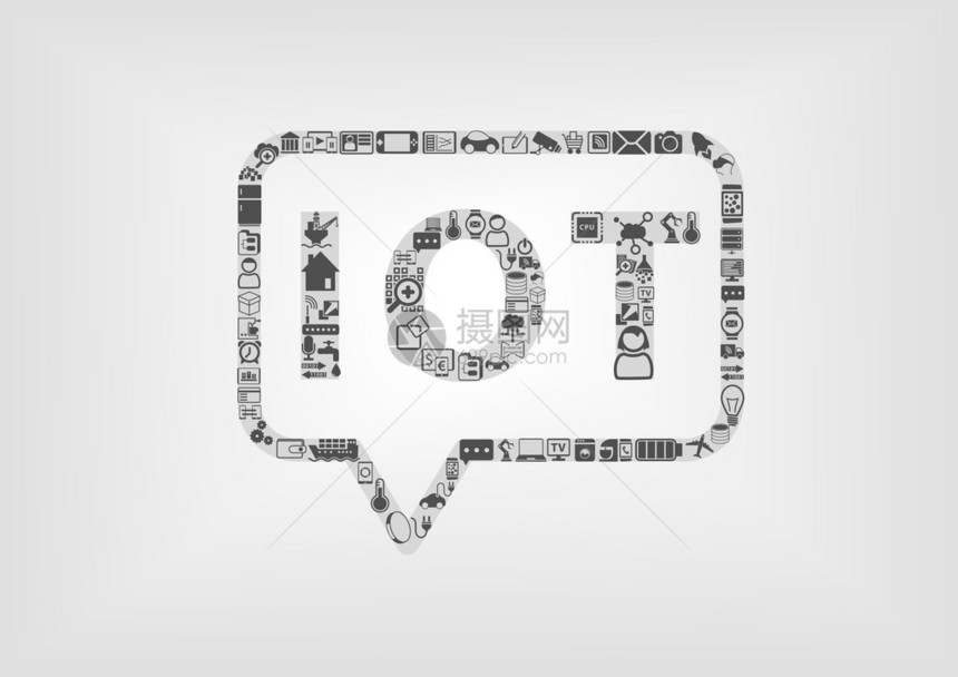 IOT标志和概念即使用平板设计图片