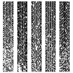 一套详细的轮胎印矢量图图片