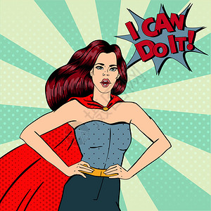 超级女人女英雄超级英雄超级英雄服装的女孩钉住女孩漫画风格流行图片