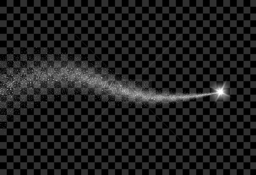 一颗带有大量尘埃的明亮彗星辉光效果银灯创意概念辉光效果星闪烁着光芒为插图模板艺术设计图片