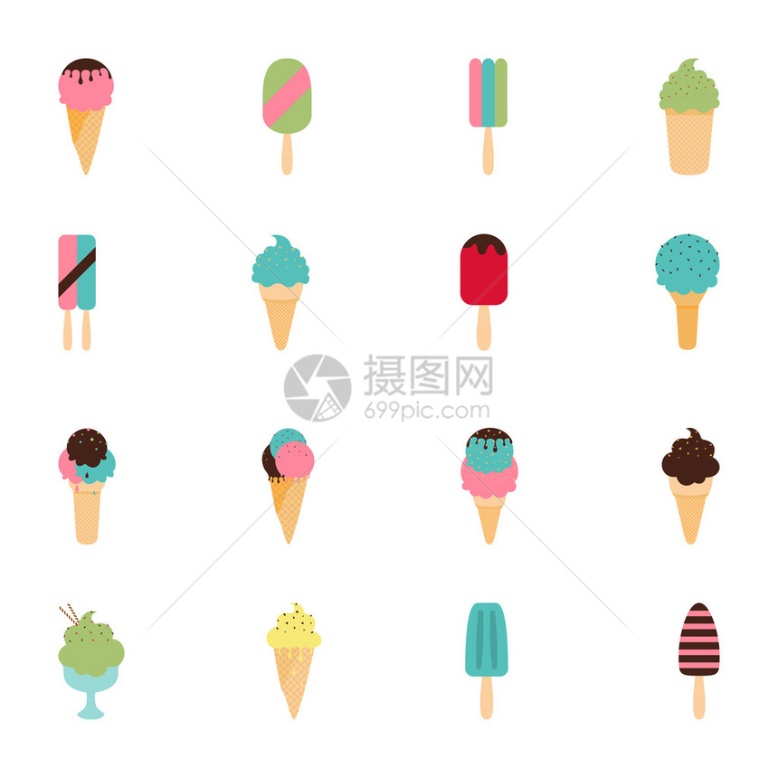 冰淇淋盒的矢量插图图片