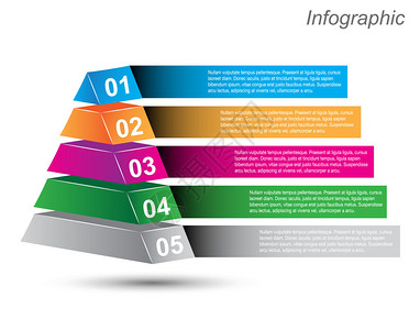 带有纸标签的Infographic设计模板要显示排名和图片